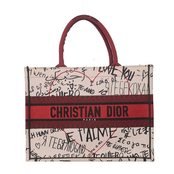 Dior Handbags - ♥️Dior Book White Black Red Medium Cotton Tote ♥️